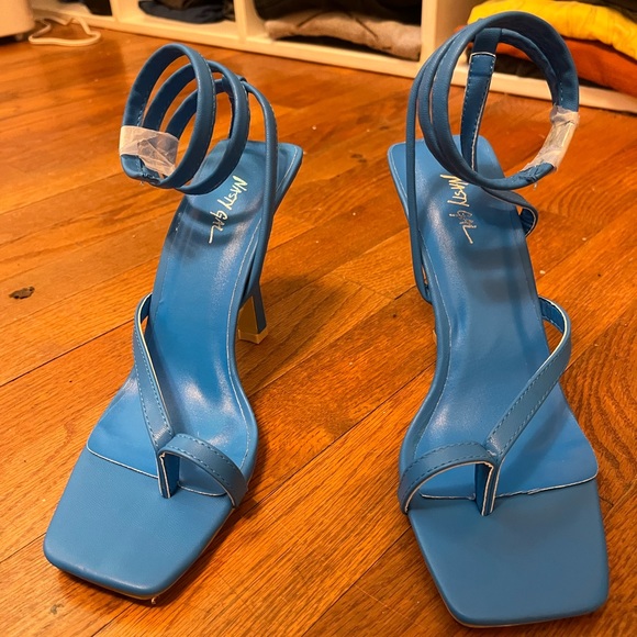 Nasty Gal Shoes Nwt Nastygal Electric Blue Strappy High Heels